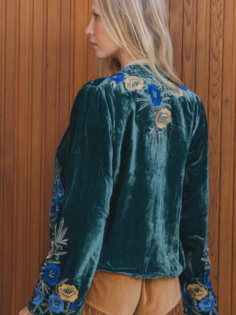 Chasing Unicorns 'Riders On The Storm' Velvet Jacket - Emerald - Small - NWT - Picture 8 of 16